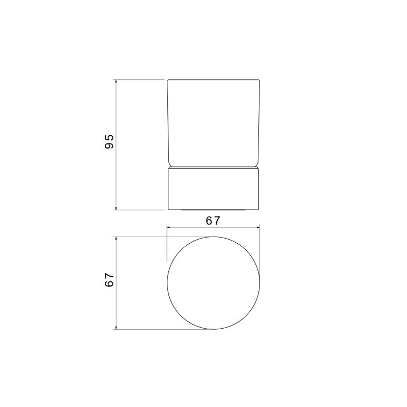 Стакан настольный Aquatek, матовый черный AQ4428MB ЛИРА