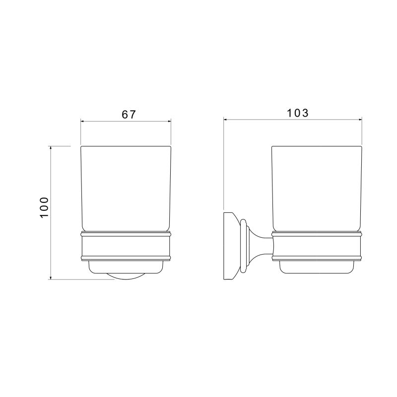Стакан с держателем Aquatek, полир. золото AQ4504PG КЛАССИК