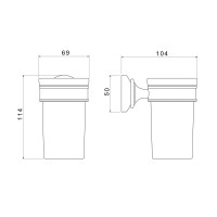 Стакан с держателем Aquatek, полир. золото AQ4527PG КЛАССИК