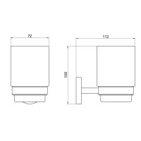 Стакан с держателем Aquatek, матовый черный AQ4604MB БЕТТА