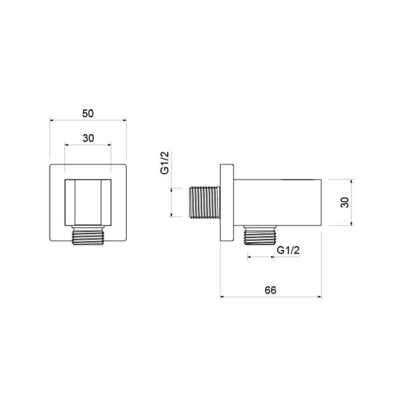 Шланговое подсоединение с держателем Aquatek, матовый черный AQ2463MB 