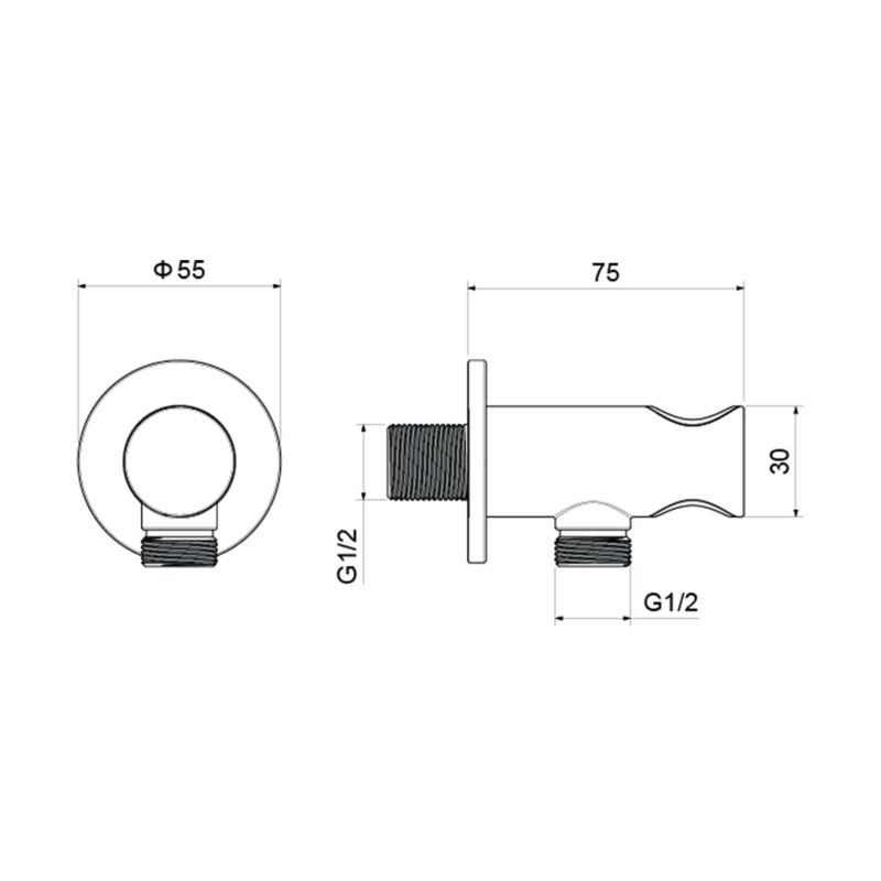 Шланговое подсоединение с держателем Aquatek, матовый черный AQ2464MB 
