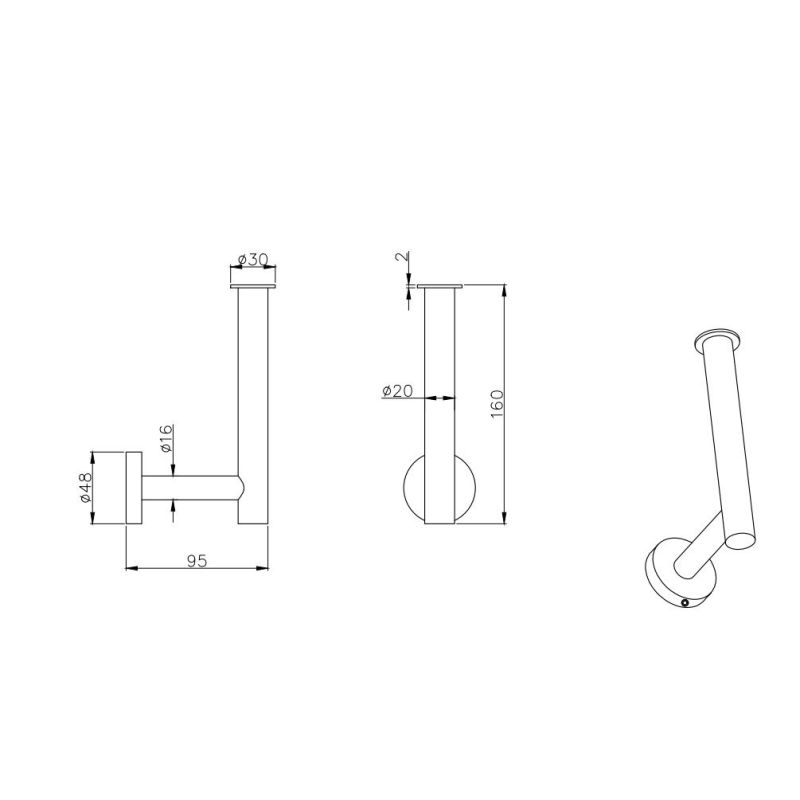 Держатель туалетной бумаги для запасного рулона Aquatek AQ4007CR ВЕГА 