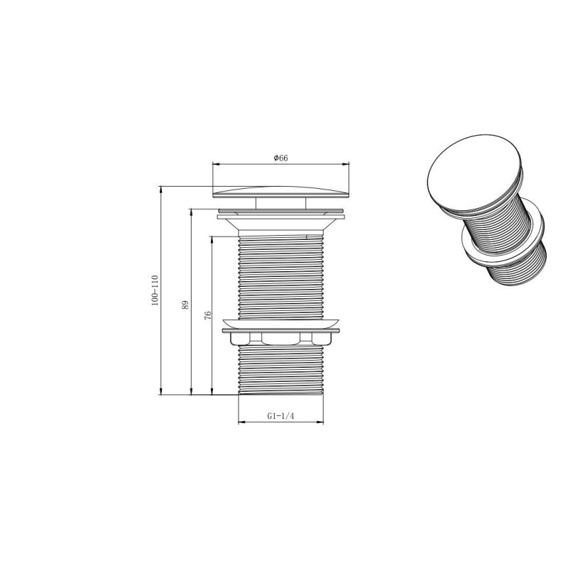 Донный клапан Aquatek AQ6000MB click-clack Черный матовый