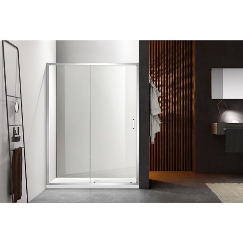 Душевая дверь Aquatek 120 AQ ARI RA 12020CH профиль Хром стекло прозрачное