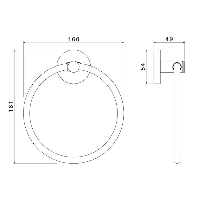 Полотенцедержатель кольцо Aquatek AQ4112CR ЕВРОПА