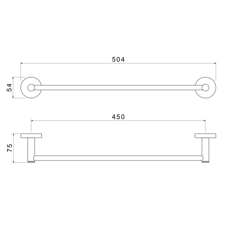 Полотенцедержатель 450 мм Aquatek, матовый черный AQ4120MB ЕВРОПА