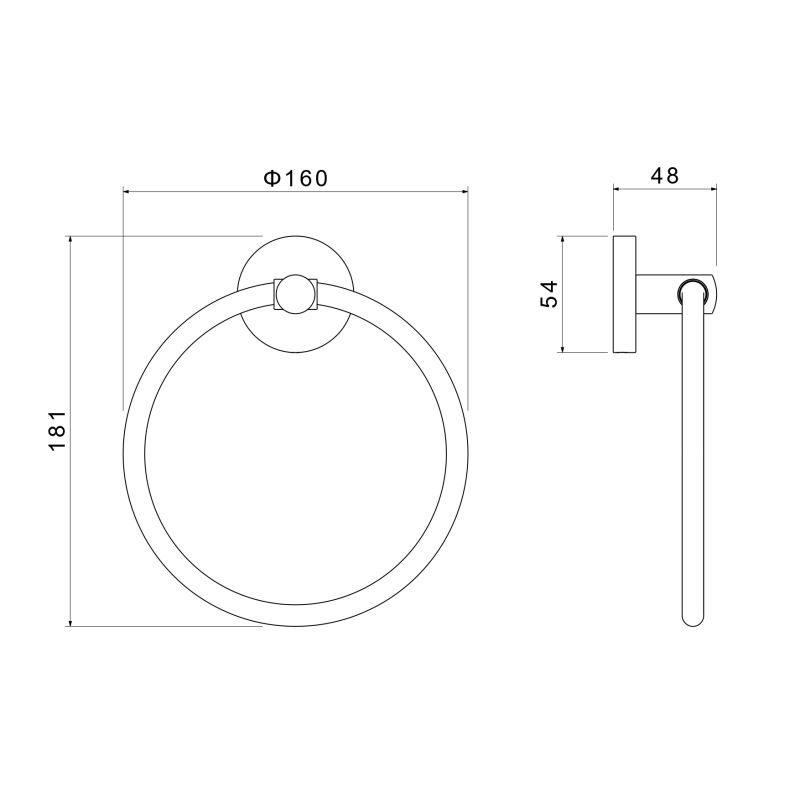 Полотенцедержатель кольцо Aquatek AQ4212CR ОБЕРОН
