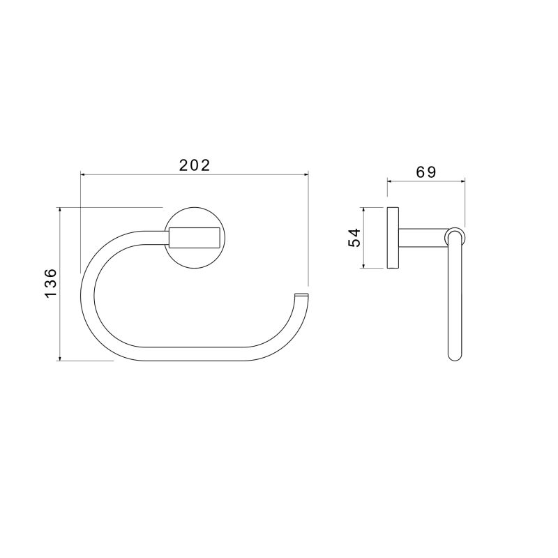 Полотенцедержатель овальный Aquatek AQ4221CR ОБЕРОН
