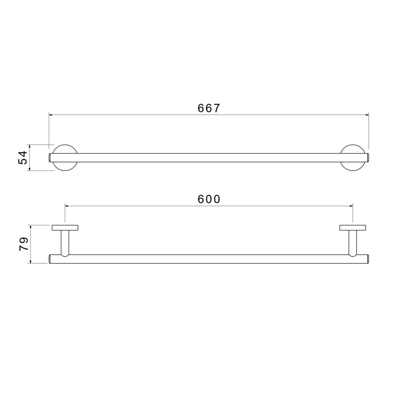 Полотенцедержатель 600 мм Aquatek, матовый черный AQ4214MB ОБЕРОН