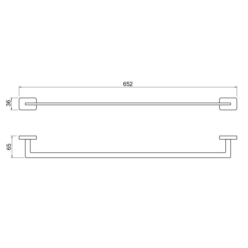 Полотенцедержатель 600 мм Aquatek, матовый черный AQ4314MB ЛИБРА