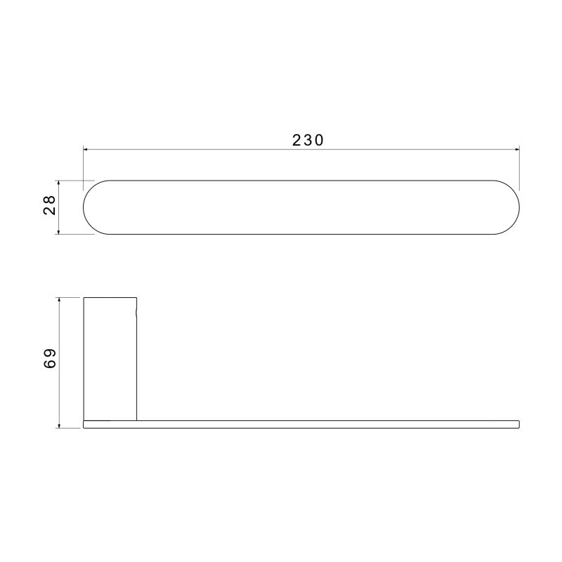 Полотенцедержатель Aquatek, матовый черный AQ4419MB ЛИРА