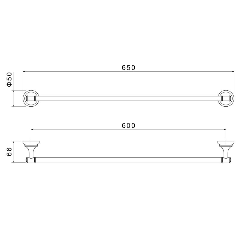 Полотенцедержатель 600 мм Aquatek, полир. золото AQ4514PG КЛАССИК