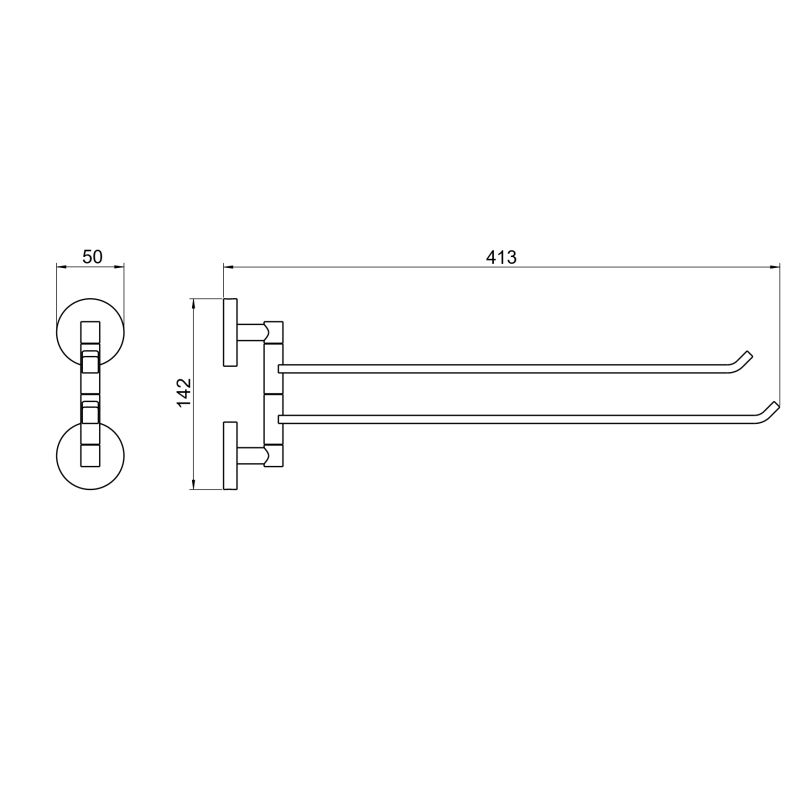 Полотенцедержатель двойной Aquatek AQ4613CR БЕТТА