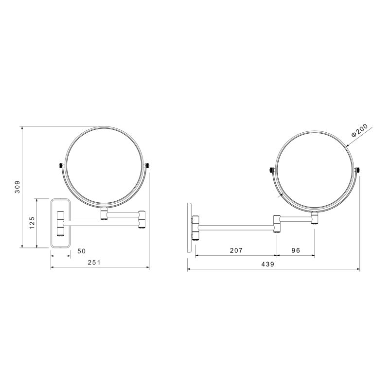 Зеркало косметическое настенное 5х Aquatek AQ4911CR 