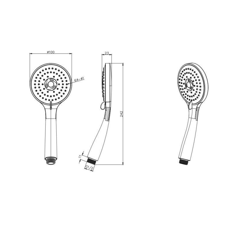Ручной душ 3jet Aquatek AQ2003CR 