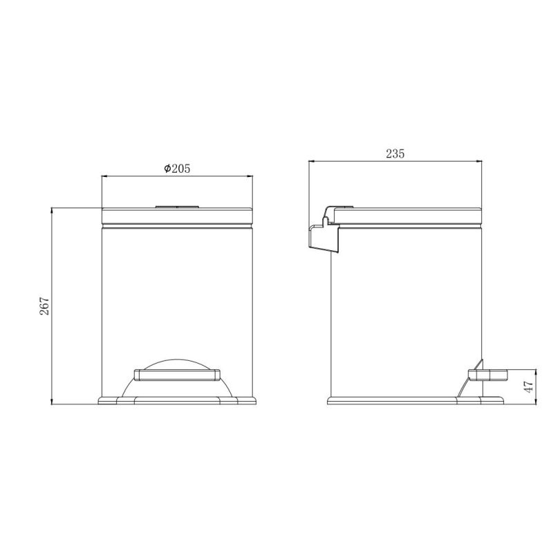 Ведро для мусора Aquatek Вега AQ4016MB Черное матовое