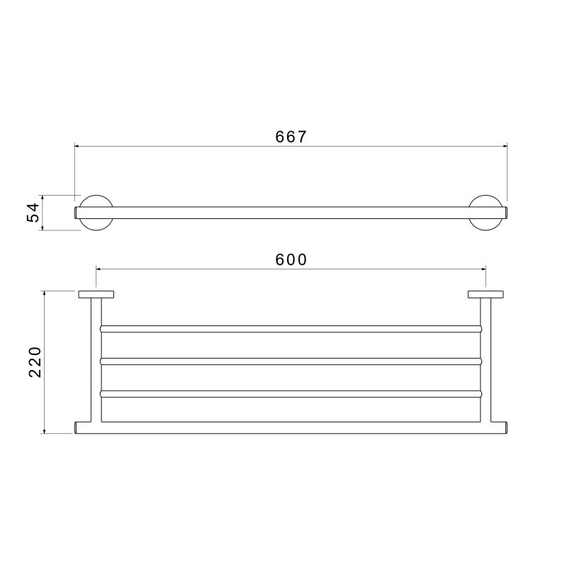 Полка для полотенец Aquatek, матовый черный AQ4222MB ОБЕРОН