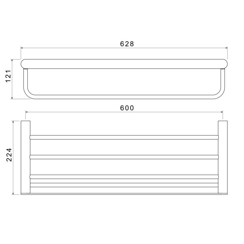 Полка для полотенец Aquatek, матовый черный AQ4415MB ЛИРА