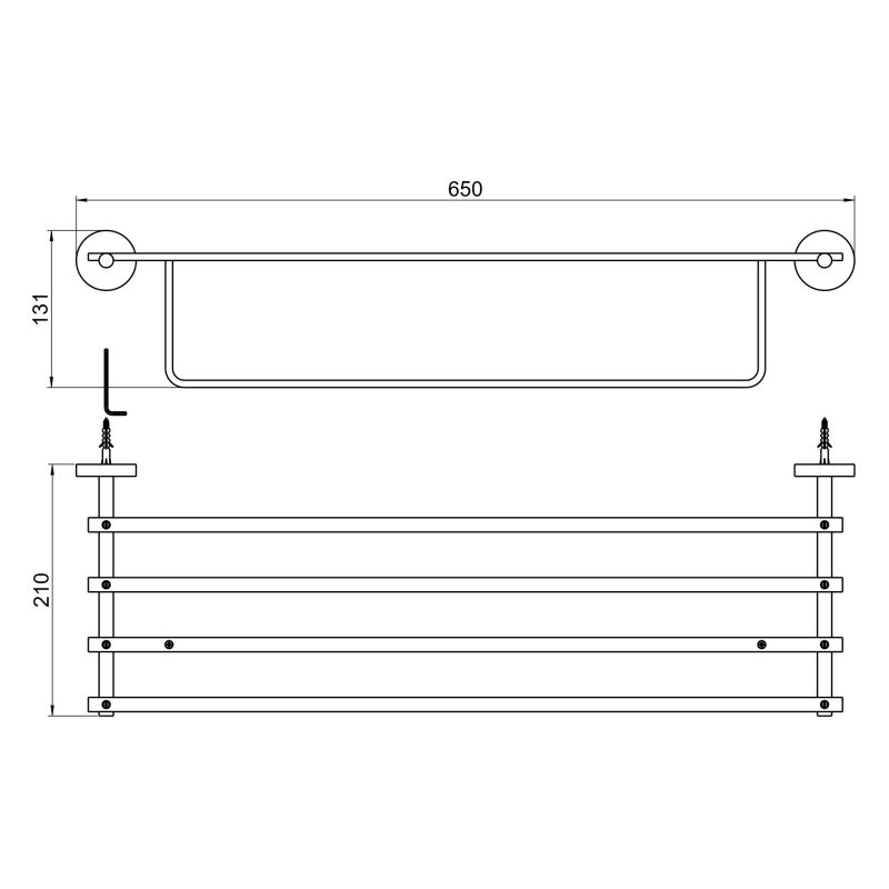 Полка для полотенец Aquatek AQ4615CR БЕТТА