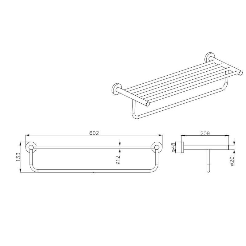 Полка для полотенец Aquatek AQ4015CR ВЕГА 