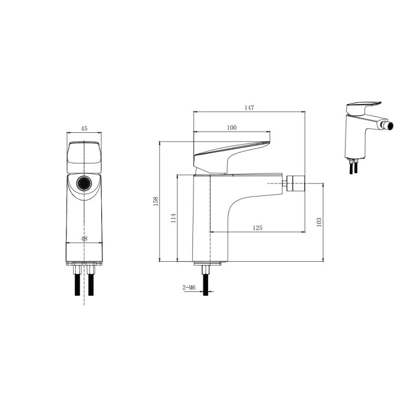 Смеситель для биде Aquatek AQ1018CR ВЕГА 