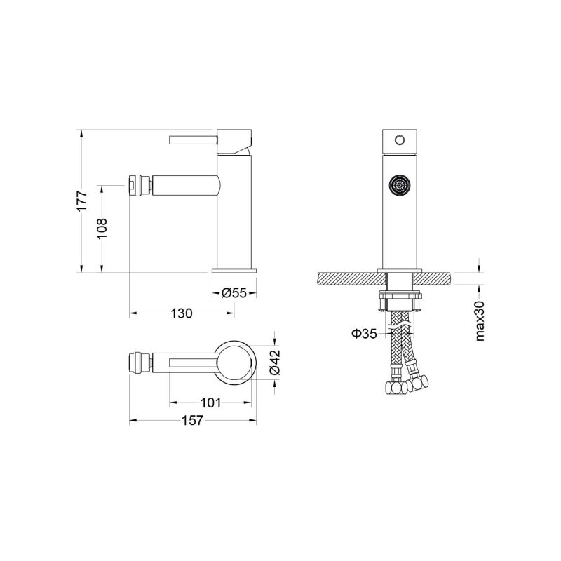 Смеситель для биде Aquatek AQ1318CR ЕВРОПА