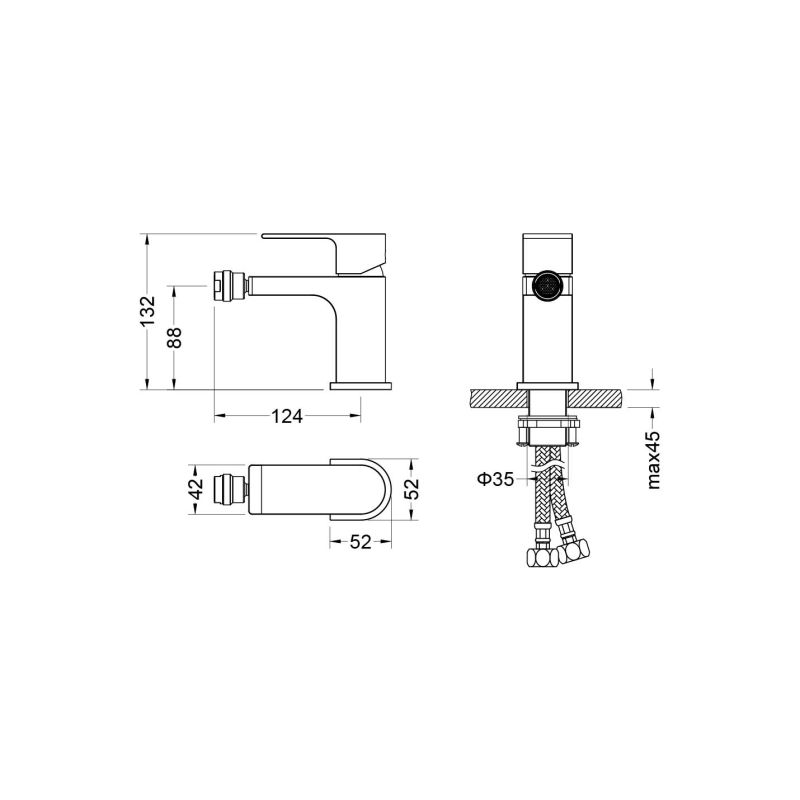 Смеситель для биде Aquatek AQ1418CR ЛИРА