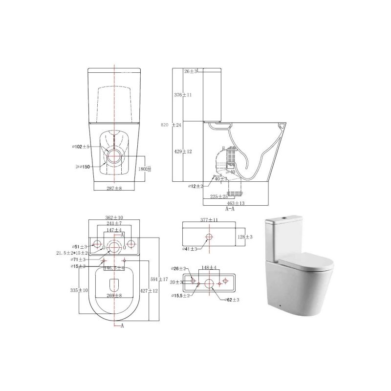 Унитаз компакт Aquatek Оберон AQ1273S-00 с бачком и сиденьем Микролифт