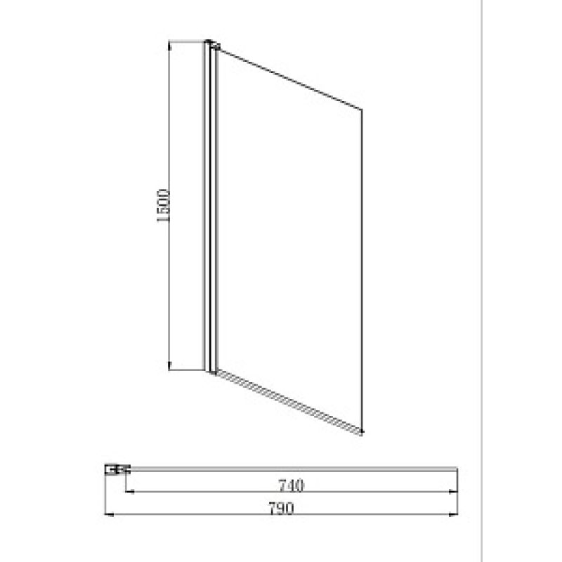 Шторка на ванну Aquatek 80х150 AQ DEL SBA 08015CH профиль Хром стекло прозрачное