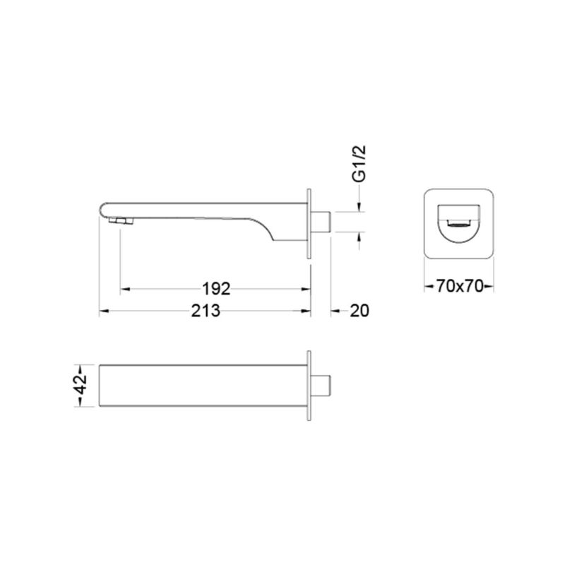 Излив для ванны 192 мм Aquatek AQ1441CR ЛИРА