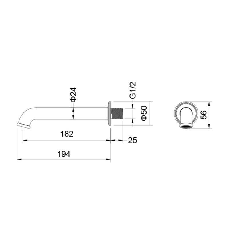 Излив для ванны 182 мм Aquatek AQ1541CR КЛАССИК