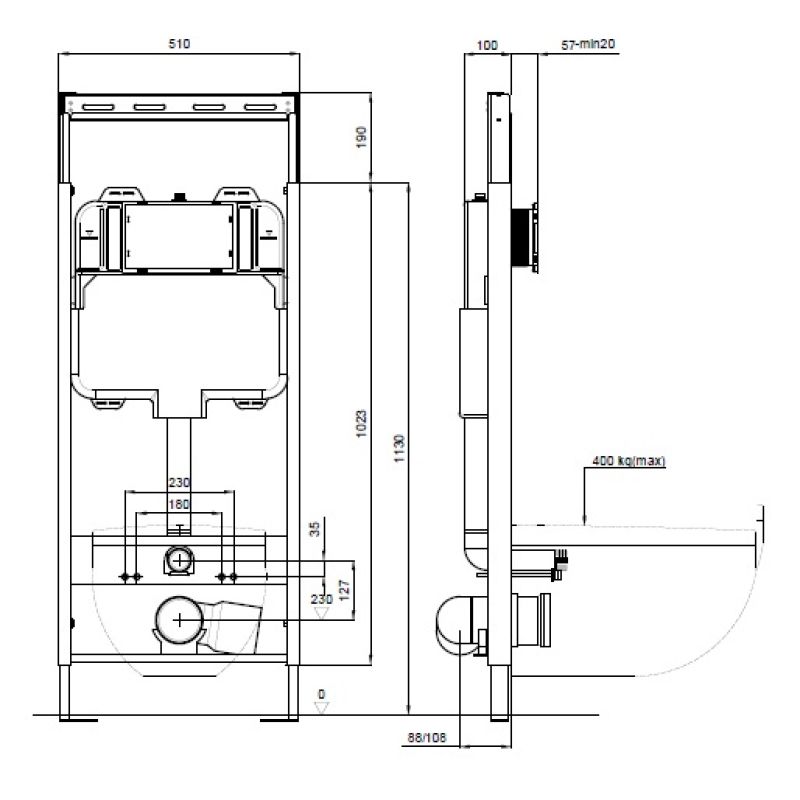 Инсталляция для подвесного унитаза Aquatek Easy Fix 51 INS-0000009, 1130*510*100 мм