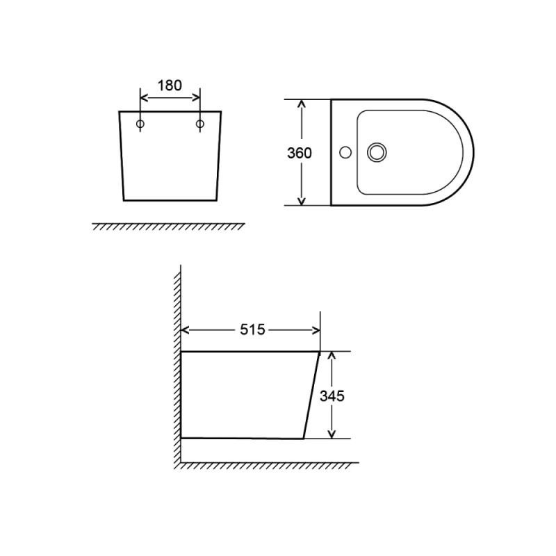 Биде подвесное, белое, AQUAme AQM2101