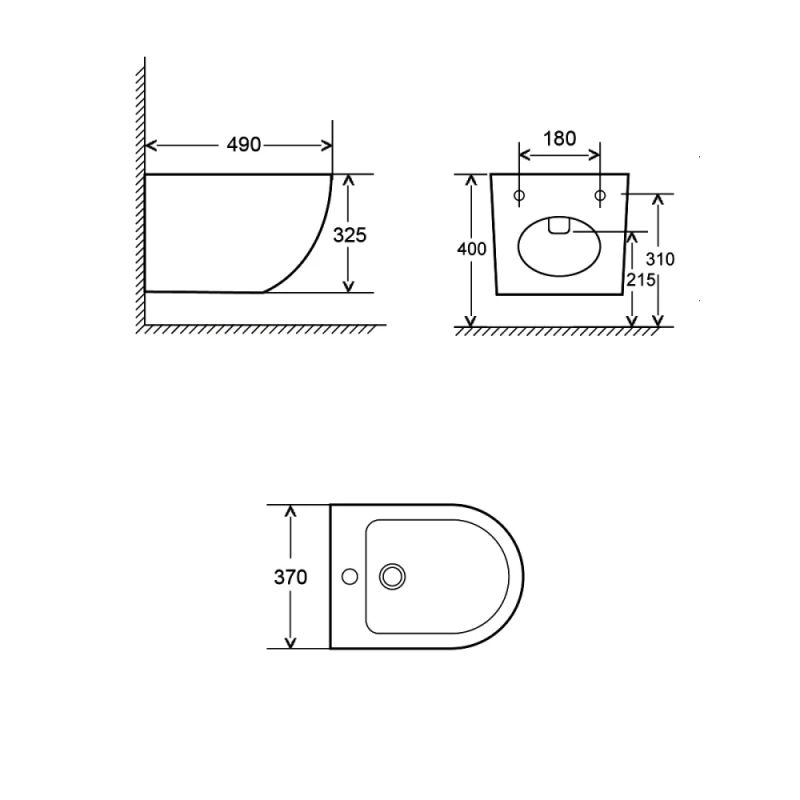 Биде AQUAme AQM2102 подвесное Белое глянцевое