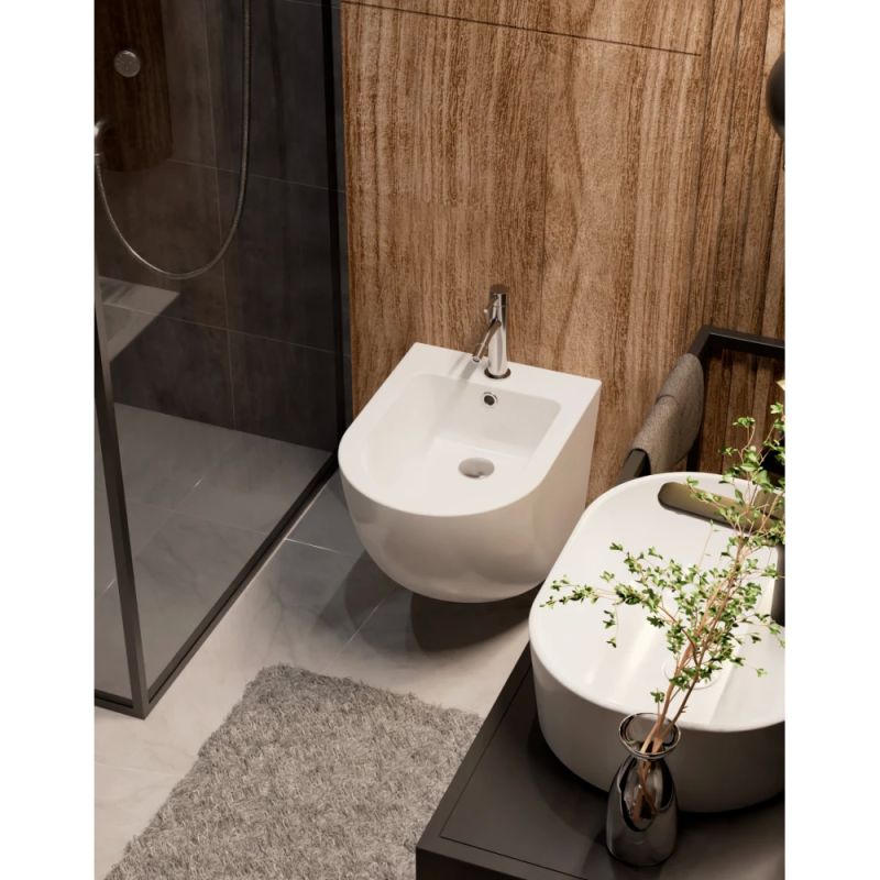 Биде AQUAme AQM2102 подвесное Белое глянцевое