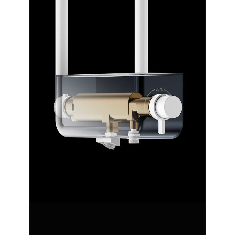 Душевая система AQUAme AQM8003B с термостатом Черная матовая