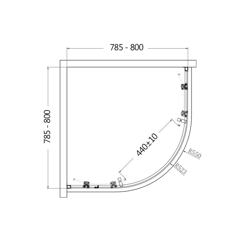 Душевой уголок AQUAme 80x80 AQM3801F-8 профиль Хром стекло прозрачное