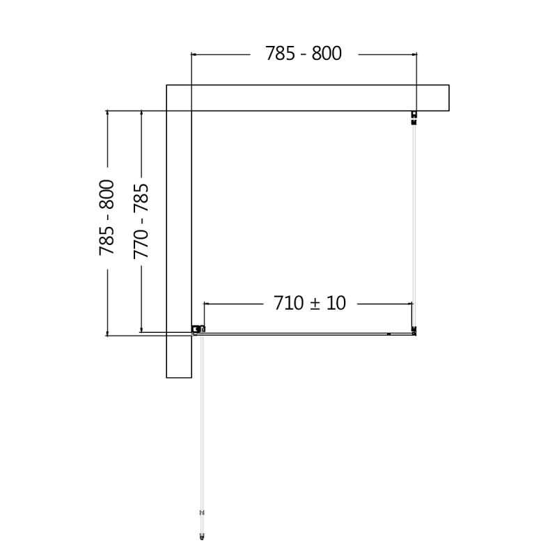 Душевой уголок AQUAme 80x80 L AQM5215-LH-8 профиль Черный матовый стекло прозрачное