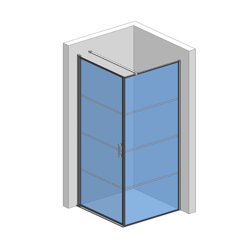 Душевой уголок AQUAme 90x90 L AQM5215-LH-9 профиль Черный матовый стекло прозрачное