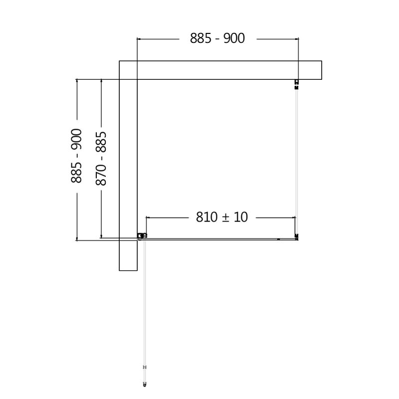 Душевой уголок AQUAme 90x90 L AQM5215-LH-9 профиль Черный матовый стекло прозрачное