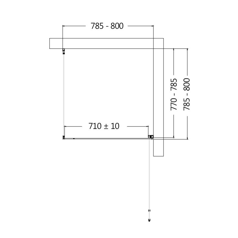 Душевой уголок AQUAme 80x80 R AQM5215-RH-8 профиль Черный матовый стекло прозрачное