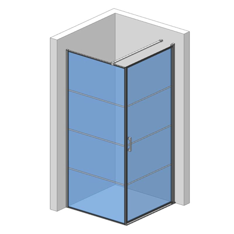 Душевой уголок AQUAme 90x90 R AQM5215-RH-9 профиль Черный матовый стекло прозрачное