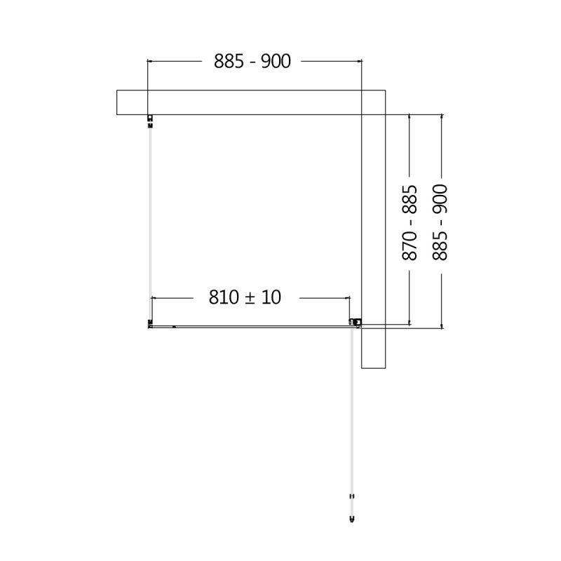 Душевой уголок AQUAme 90x90 R AQM5215-RH-9 профиль Черный матовый стекло прозрачное