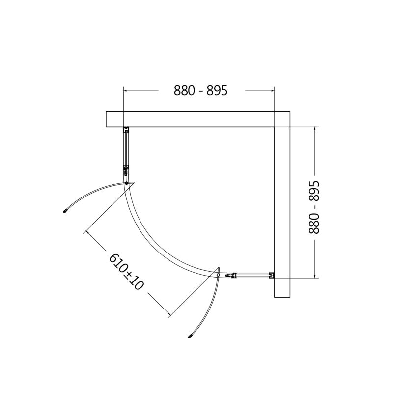 Душевой уголок AQUAme 90x90 AQM7101-9 профиль Хром стекло прозрачное