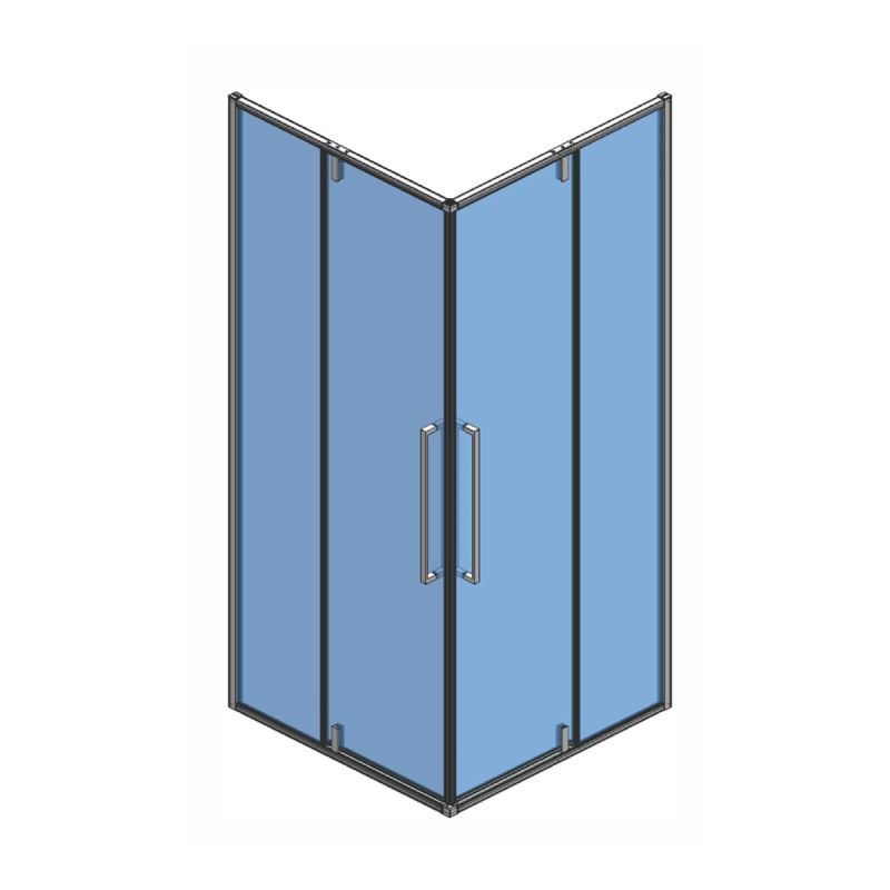 Душевой уголок AQUAme 90x90 AQM7102 профиль Хром стекло прозрачное