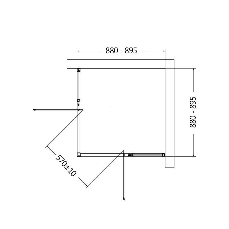 Душевой уголок AQUAme 90x90 AQM7102 профиль Хром стекло прозрачное