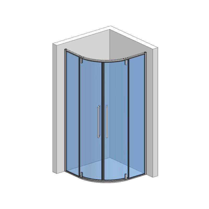 Душевой уголок AQUAme 80x80 AQM7101-2-8 профиль Черный матовый стекло прозрачное