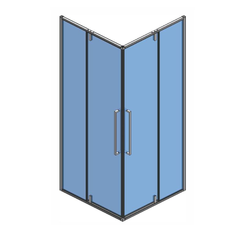 Душевой уголок AQUAme 80x80 AQM7102-2-8 профиль Черный матовый стекло прозрачное
