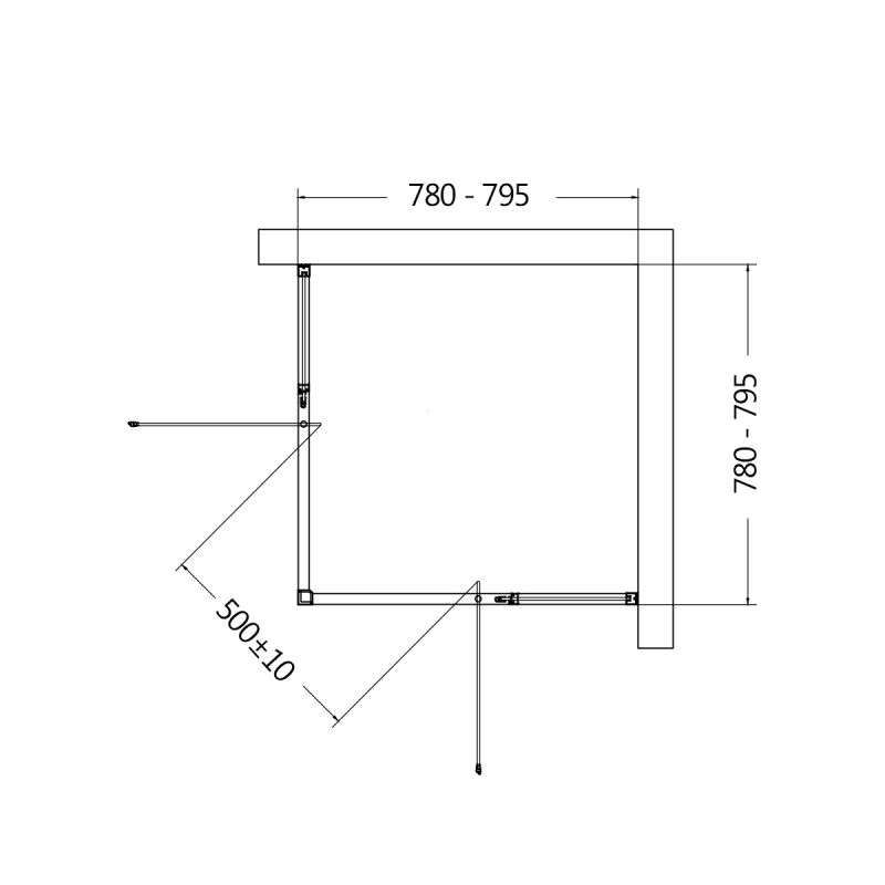 Душевой уголок AQUAme 80x80 AQM7102-2-8 профиль Черный матовый стекло прозрачное